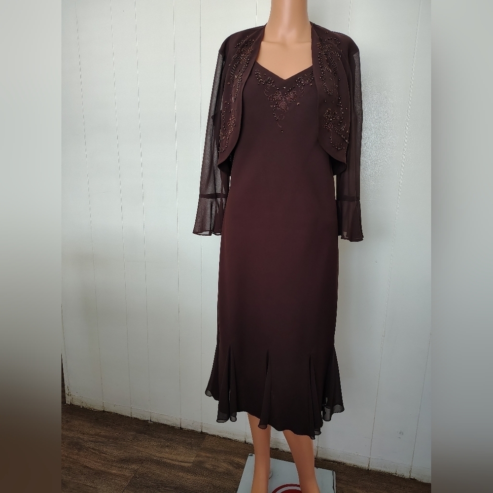 SL Fashions Brown Dress Size 12